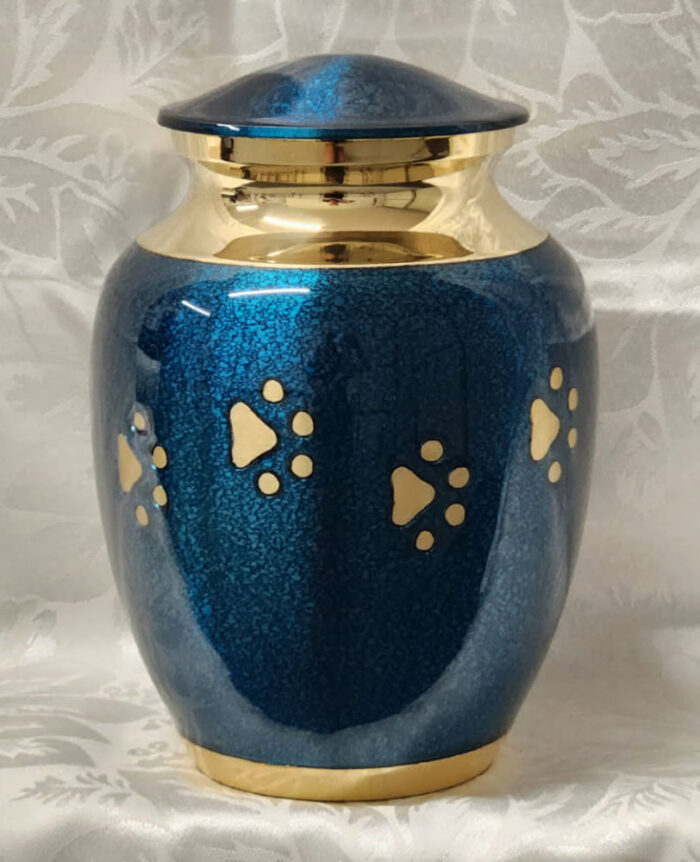 Paws of Love Urn - Metallic Blue