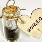 Lock of fur in a glass container (included in the forever package)